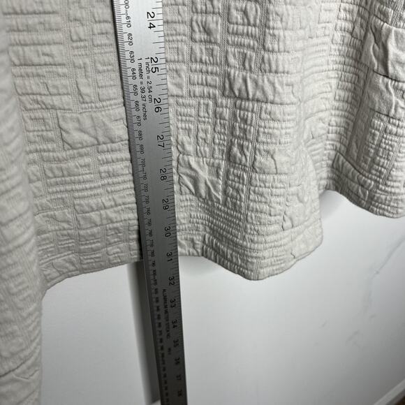 Habitat Jacket Womens XL Cream Textured Pucker  Collared Snap Buttons Pockets - Picture 10 of 13